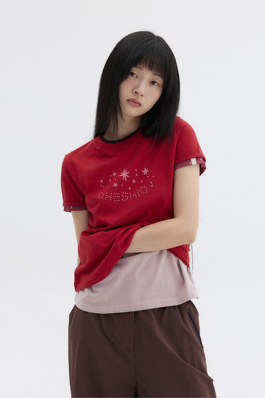 STAR LOGO T-SHIRT- RED