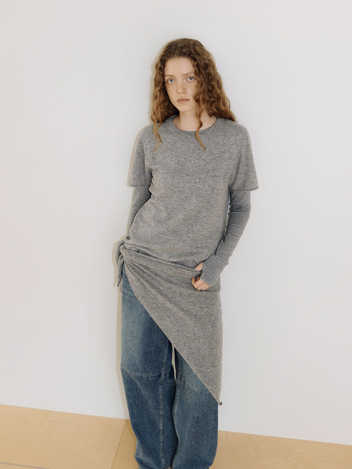 Triangle Scarf - Gray 2