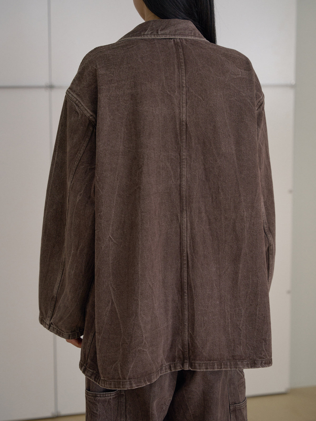 MARAN Brown Crack Coverall Jacket - Brown 商品画像13/21