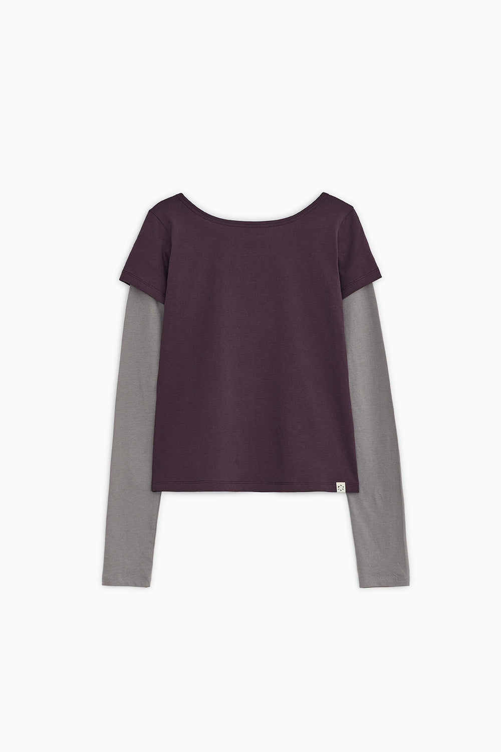 FLORAL LABEL LAYERED T-SHIRT, PURPLE