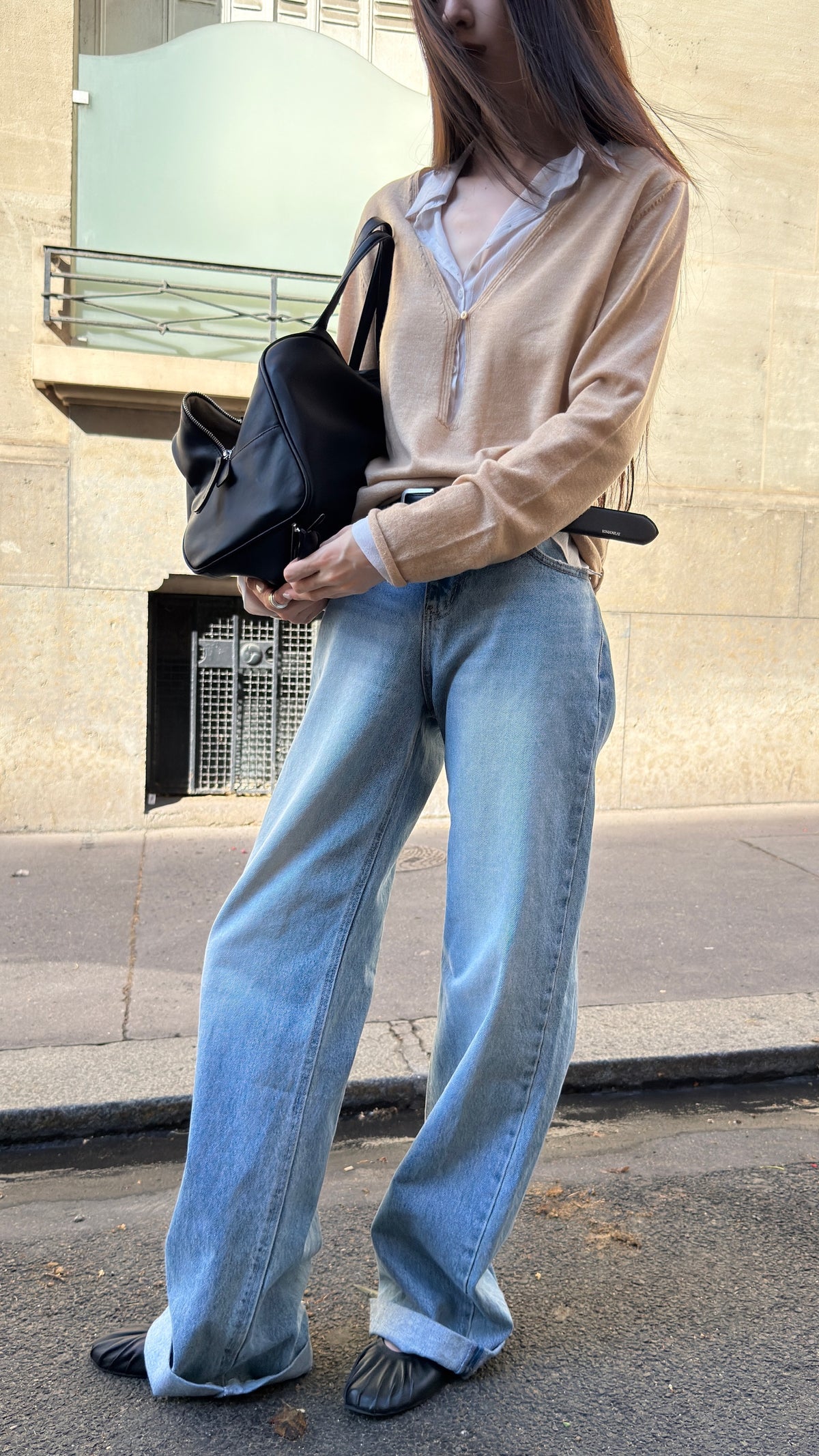 Merino Wool V-neck Knit