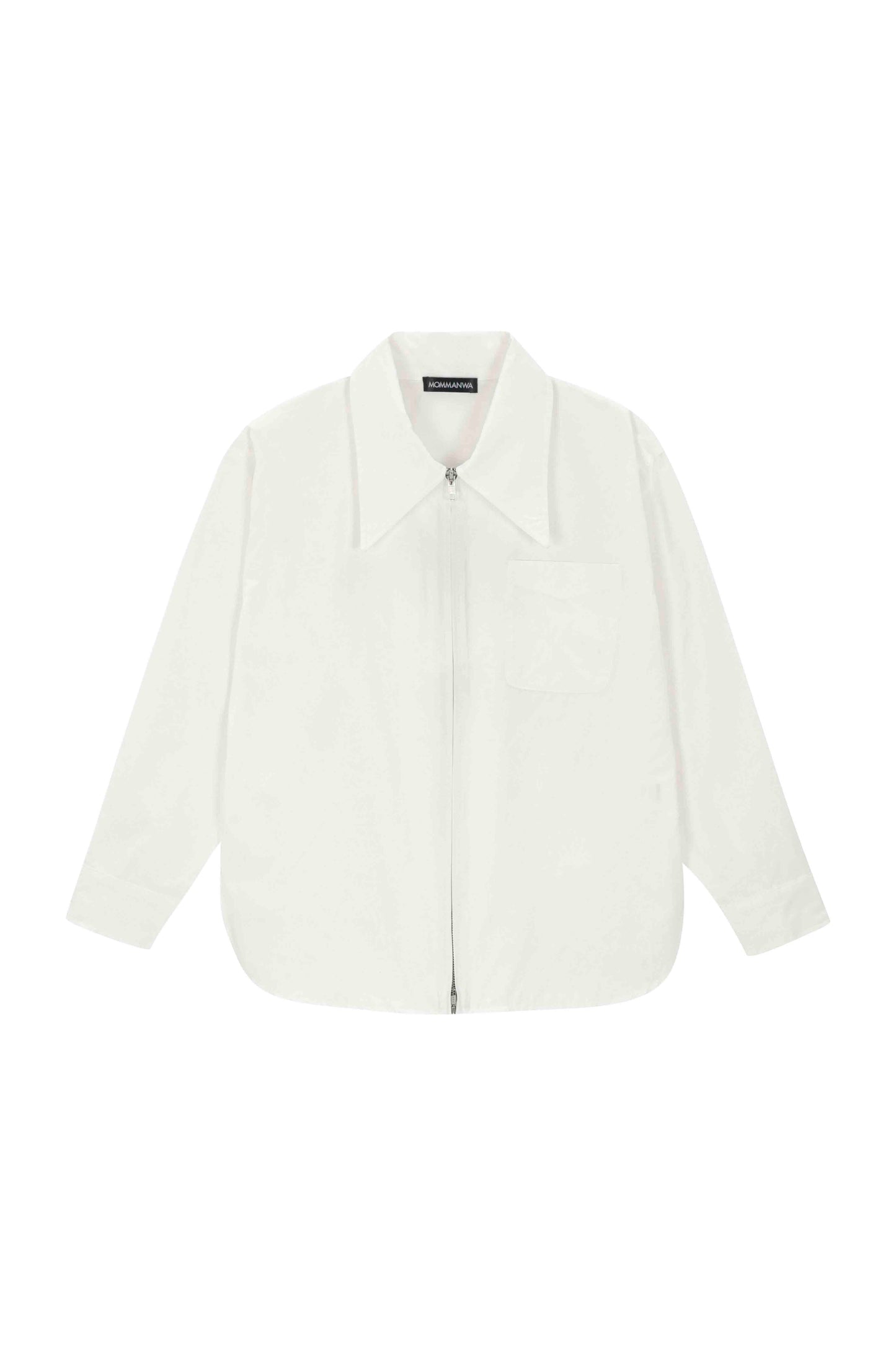 【MOMMANWA モンマンワ】BIG COLLAR 2WAY ZIPPER SHIRT (FOR WOMEN)