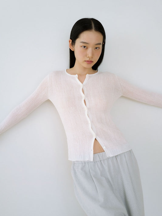 Multi Rib Cardigan - Ivory