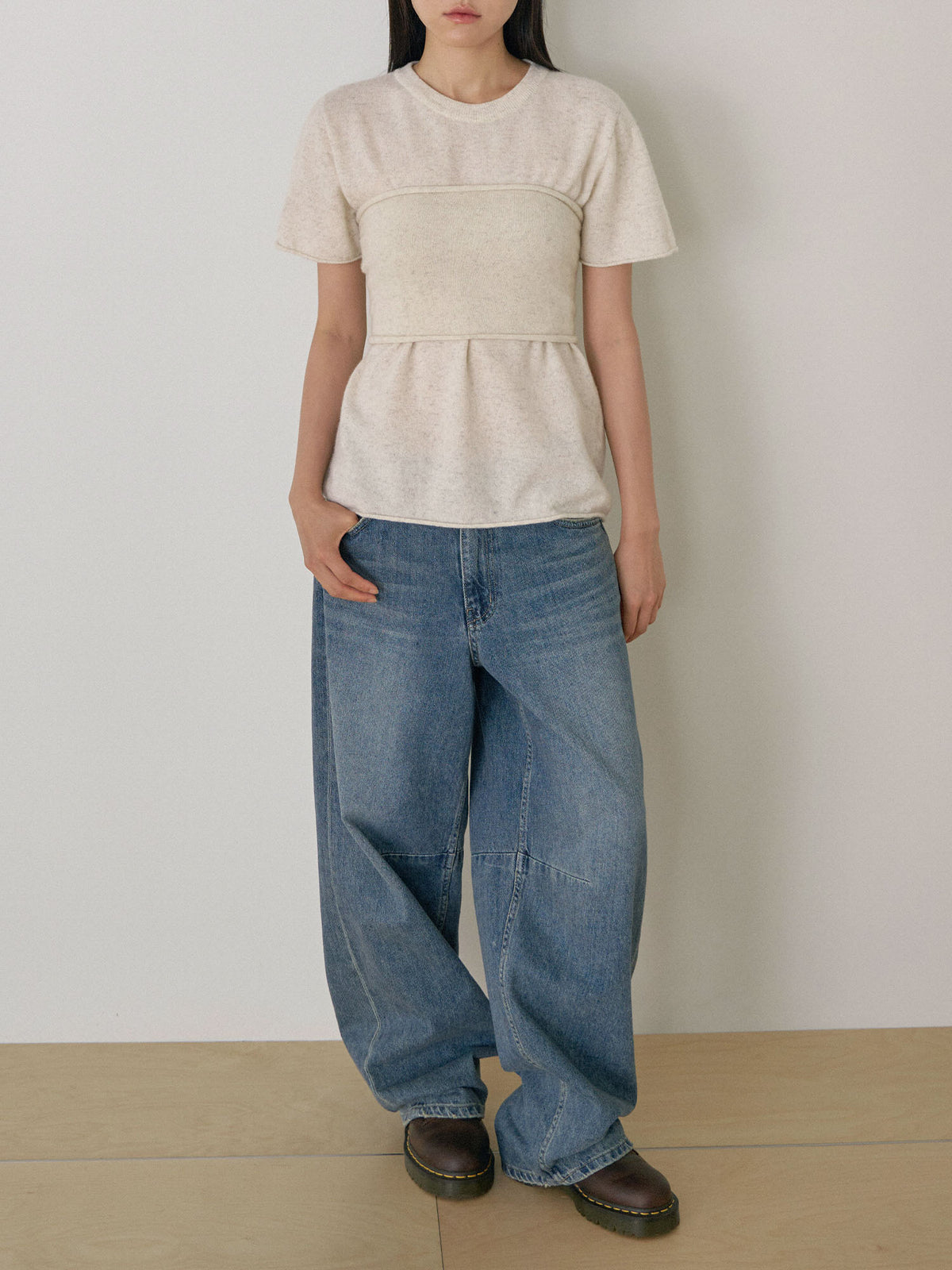 Cutoff Short Sleeve Pullover - Oatmeal 10