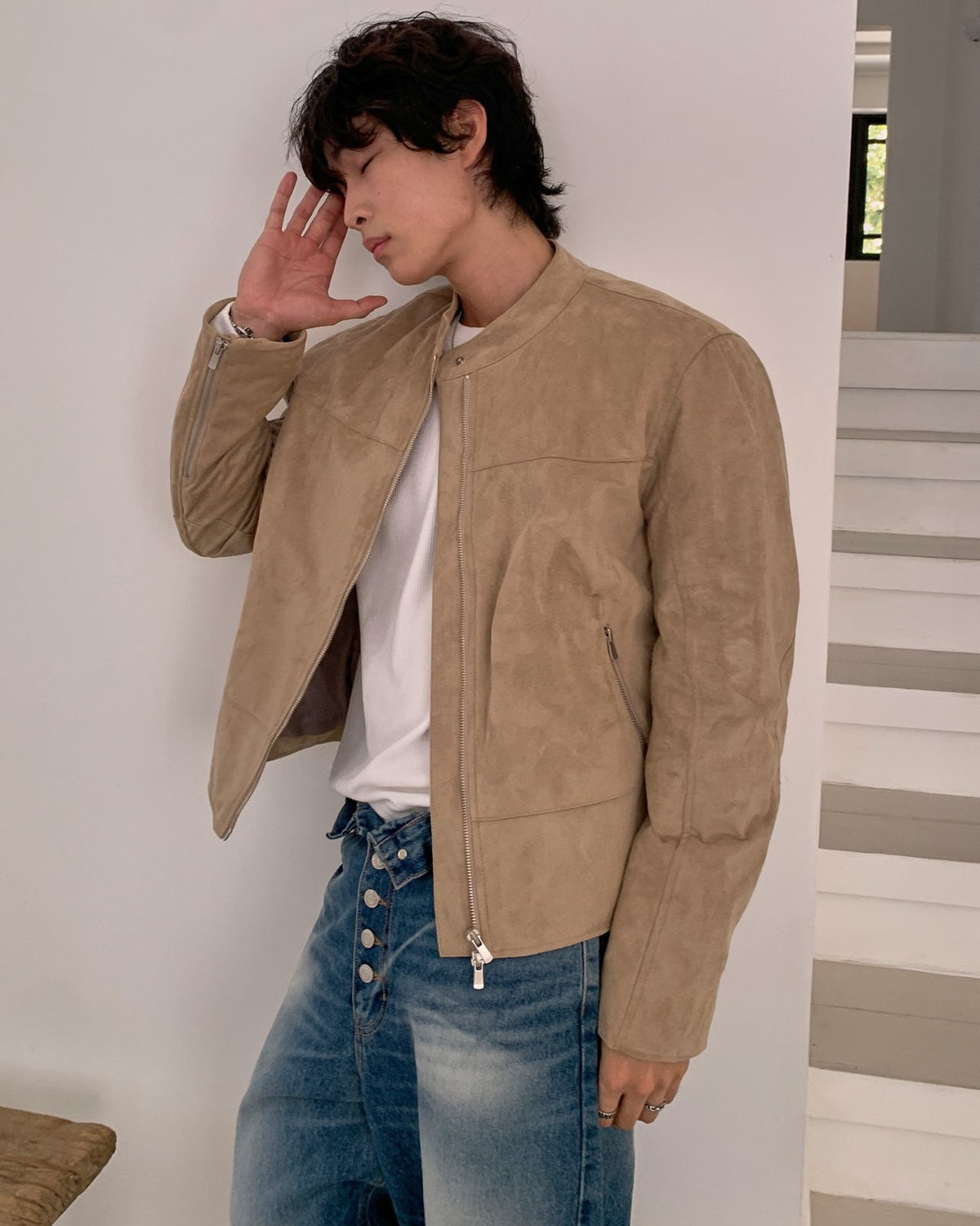 Biker Suede Crop Jacket