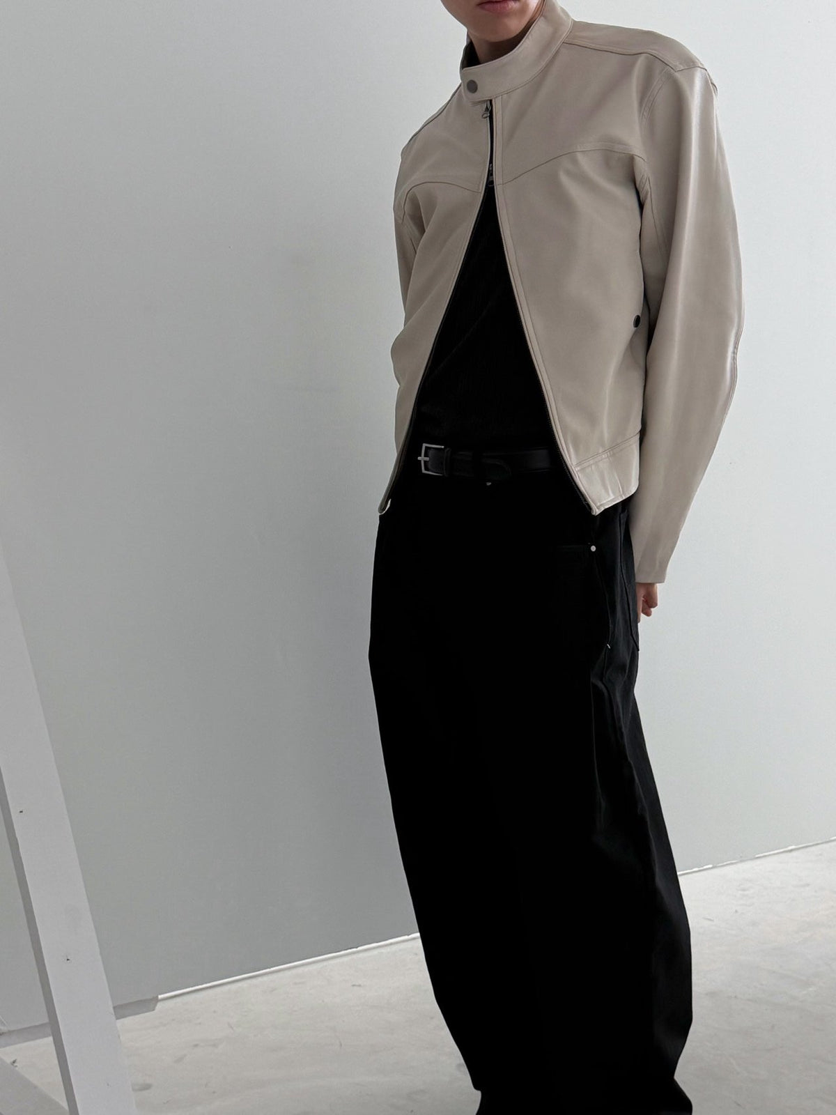Circuit Crop Leather Jacket