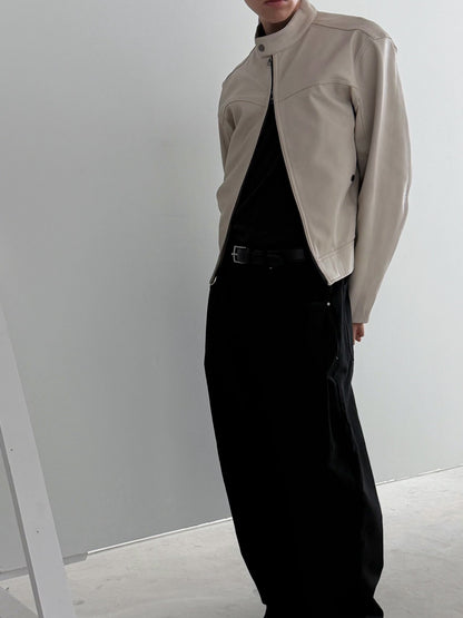 Circuit Crop Leather Jacket