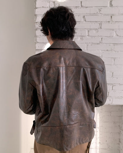 Classic Crack Leather Jacket