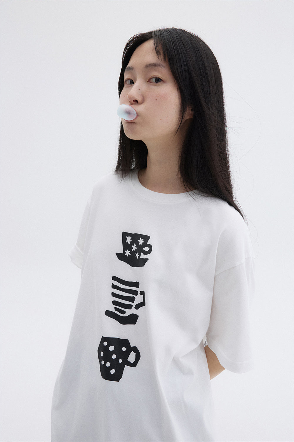 CUP OVERFIT T-SHIRT-WHITE 