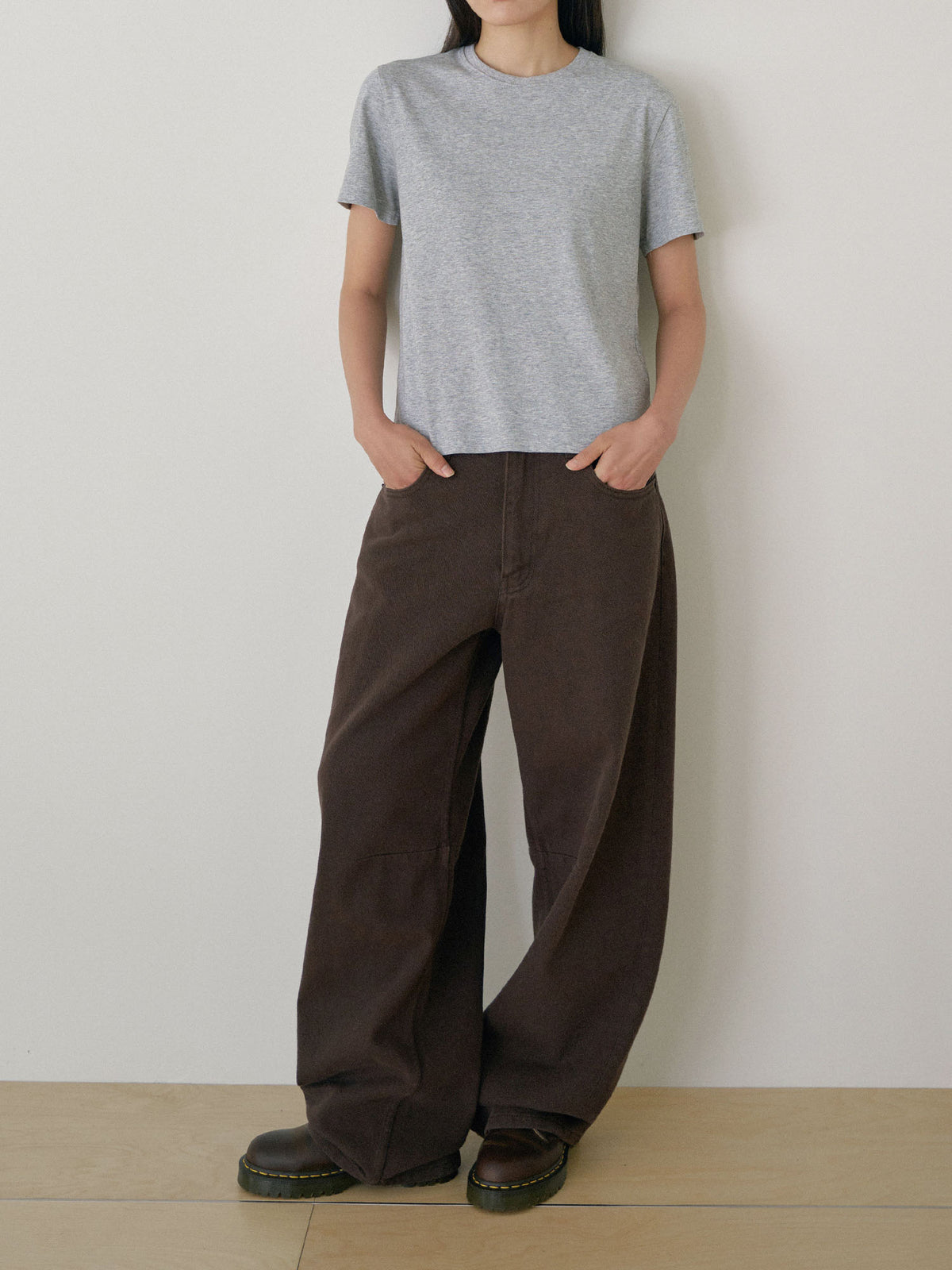 MARAN Cotton Twill Curved Pants - Brown 商品画像16/21