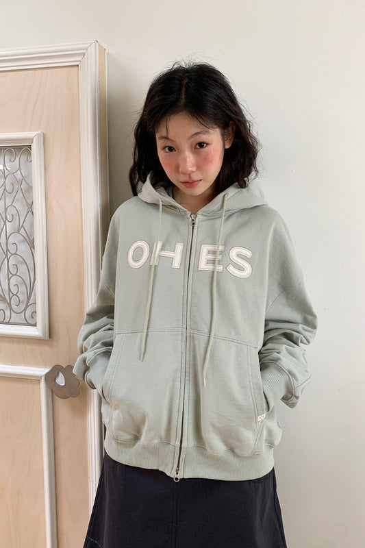 [9/22予約配送] LOGO PATCH HOODED ZIP-UP, SAGE MINT