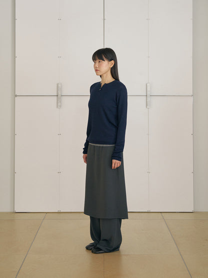 MARAN Henley Neck Pullover - Navy 商品画像13/19