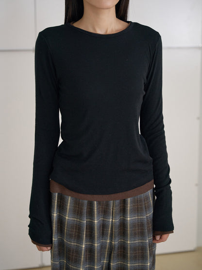 Finger Hole Long Sleeve - Black 10
