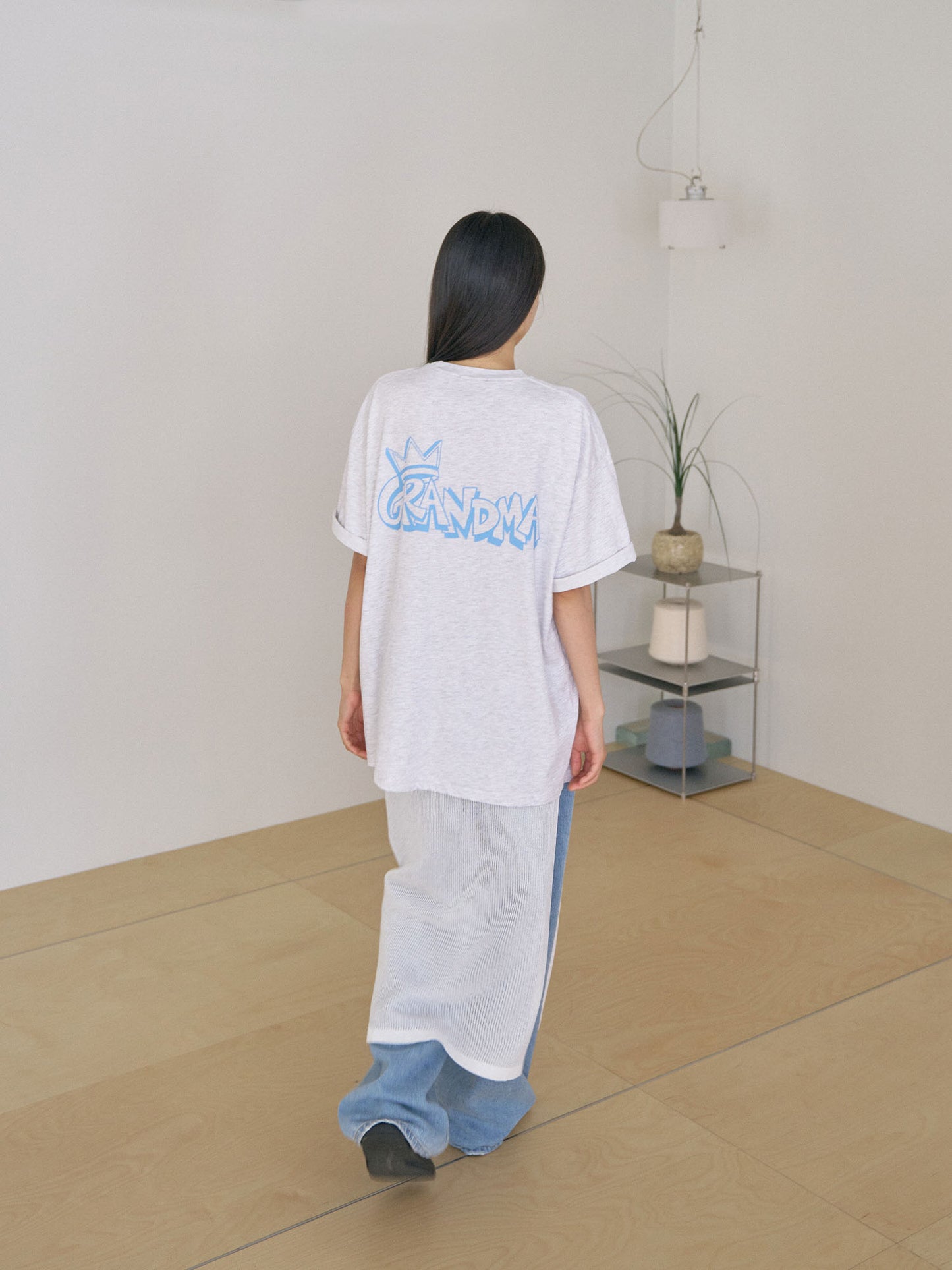 Granma Printing Short Sleeve - Light Gray