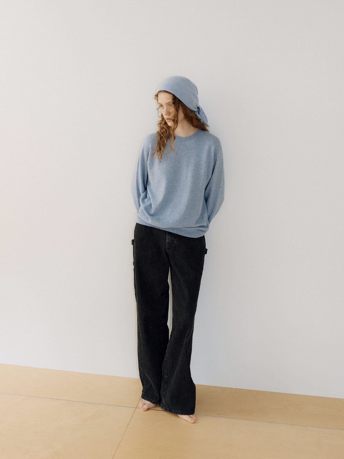 Cashmere Square Scarf - Blue 2
