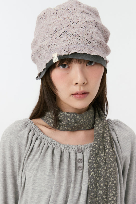 [9/30予約配送] REVERSIBLE LAYERED KNIT BEANIE, PINK