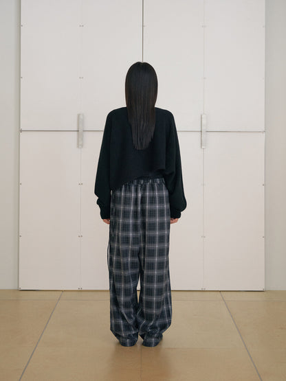 Unbalanced Boat Neck Pullover - Black 12