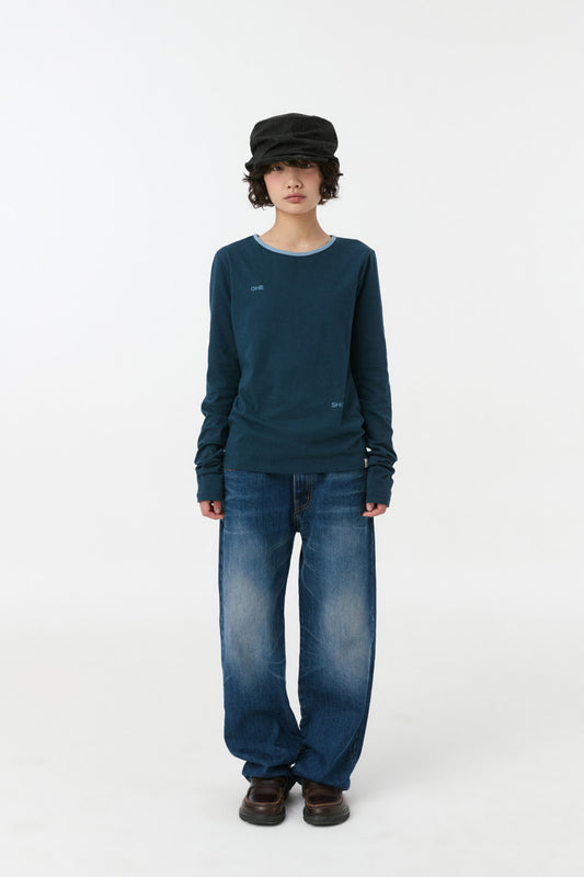 [9/28 予約配送] LETTERING LOGO LONG SLEEVE, NAVY
