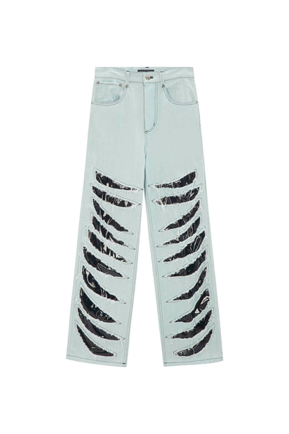 【MOMMANWA モンマンワ】TIGER DAMAGED DENIM PANTS