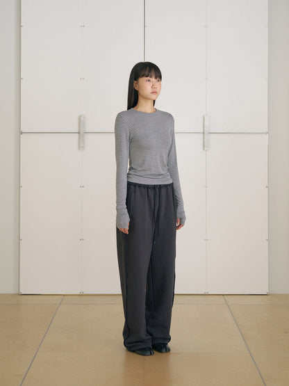 MARAN Rib Stripe Long Sleeve - Gray 商品画像21/21
