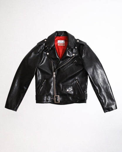 REVURA BURN OUT FLARE FAUX RIDER JACKET - S (W)