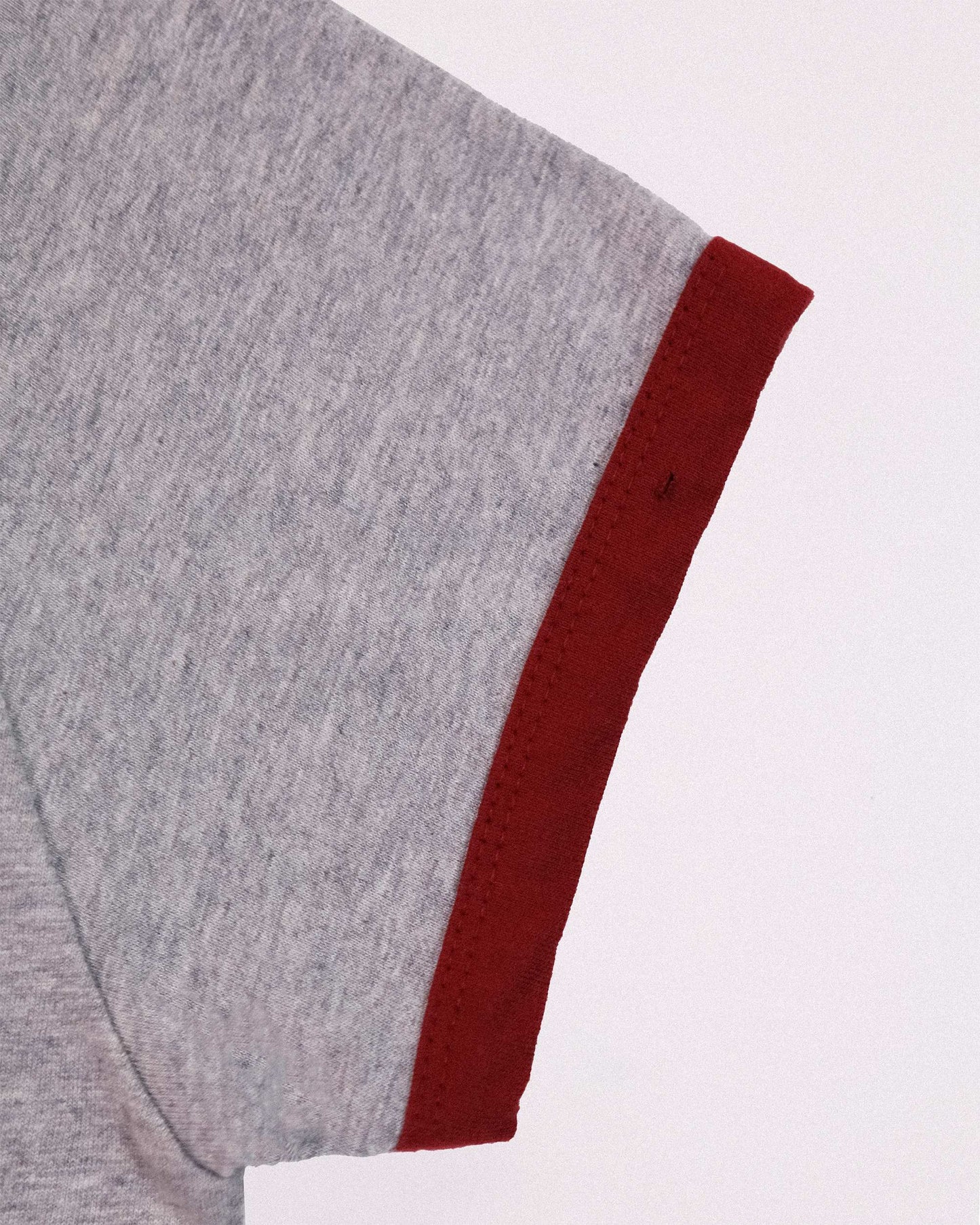 【REVURA レビュ―ラ】BURN OUT FRAY RINGER T-SHIRT GRAY / RED - S (W / CROP FIT)