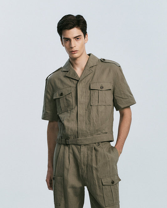 BATTLE DRESS HALF SLEEVE SHIRTS-KHAKI 