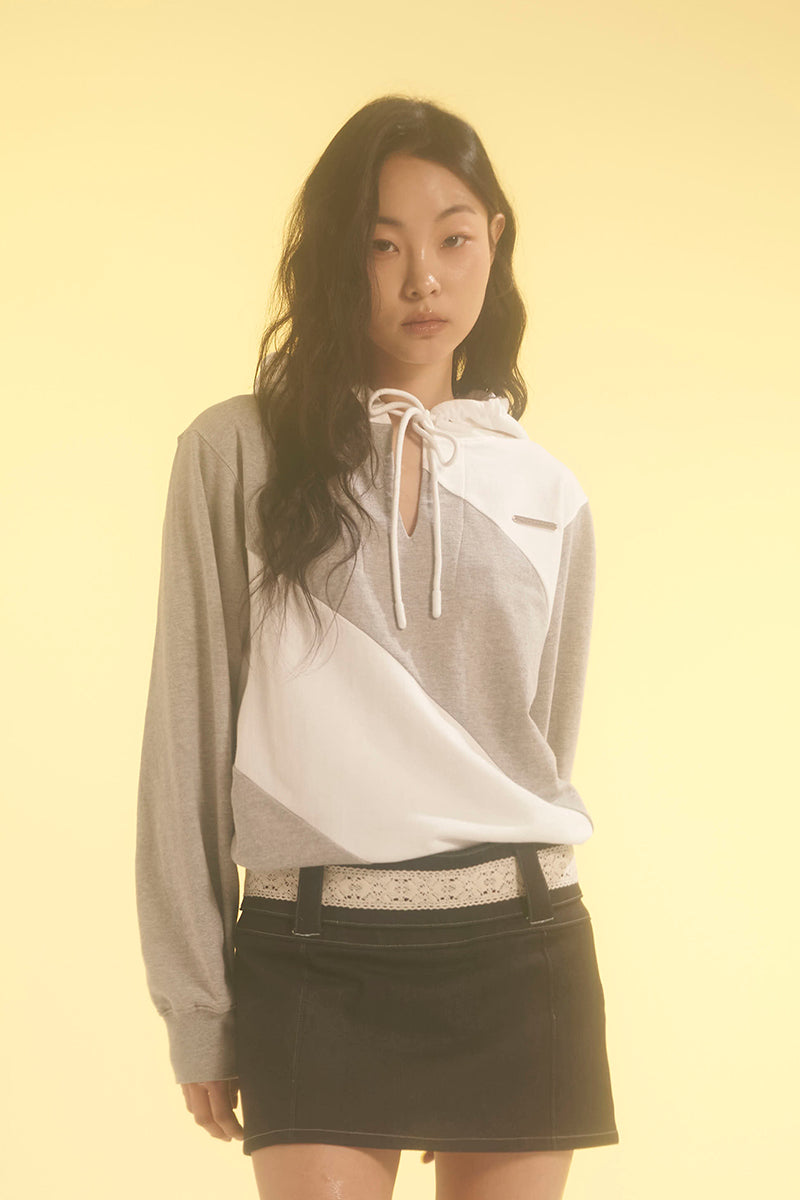 DIAGONAL HOODIE Melange