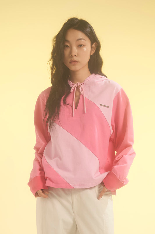 DIAGONAL HOODIE Pink