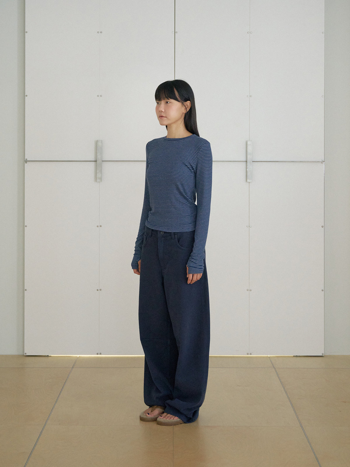 MARAN Rib Stripe Long Sleeve - Navy 商品画像14/21