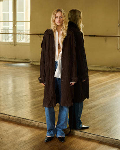 Suede Inkle Trench Coat