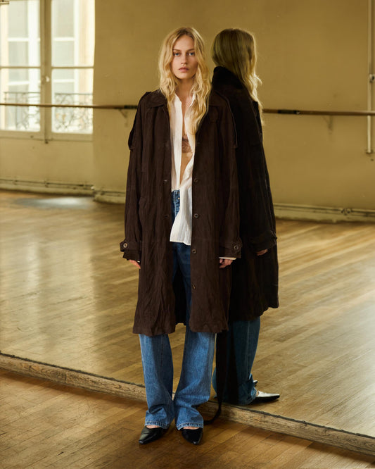 Suede Inkle Trench Coat