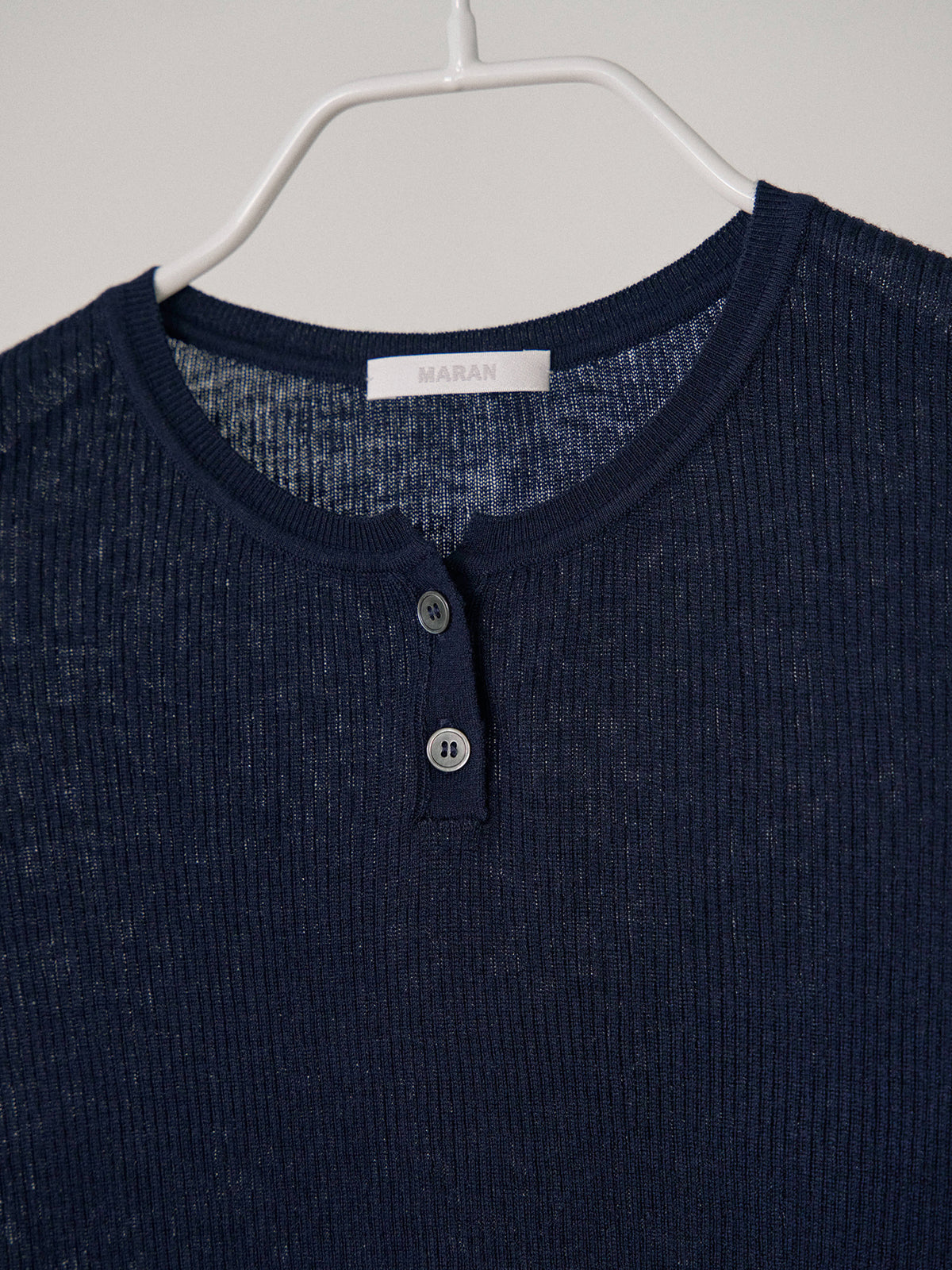 MARAN Henley Neck Pullover - Navy 商品画像17/19