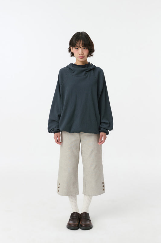 WAFFLE HOODED SWEATSHIRT, NAVY