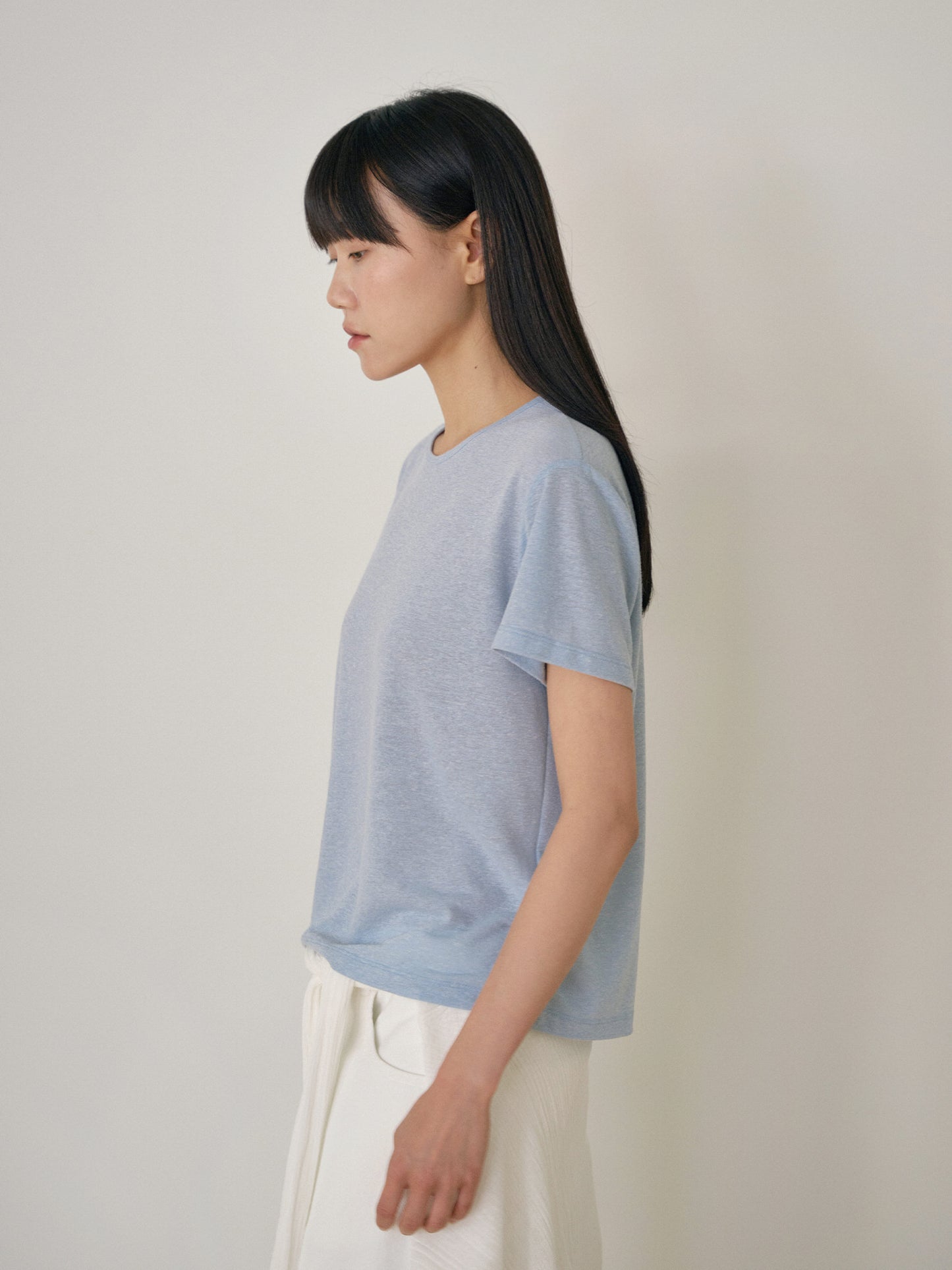 Linen Basic Short Sleeve - Blue