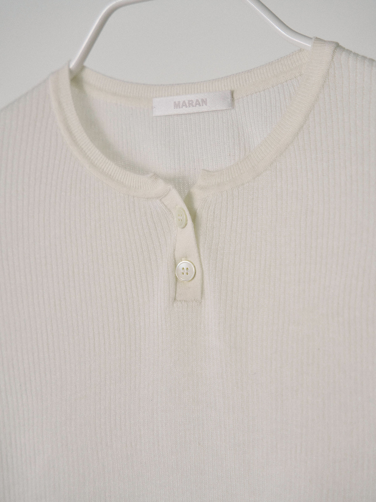 MARAN Henley Neck Pullover - Ivory 商品画像19/21