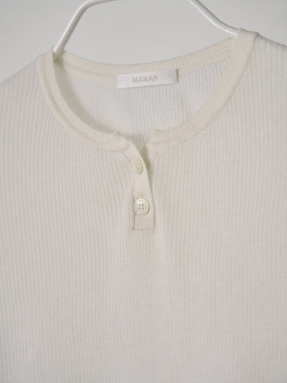 MARAN Henley Neck Pullover - Ivory 商品画像19/21