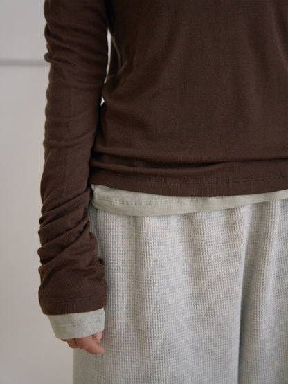 MARAN Finger Hole Long Sleeve - Brown 商品画像15/21