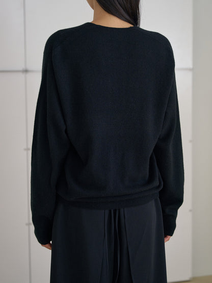 MARAN Cashmere Blend V-neck Pullover - Black 商品画像19/19