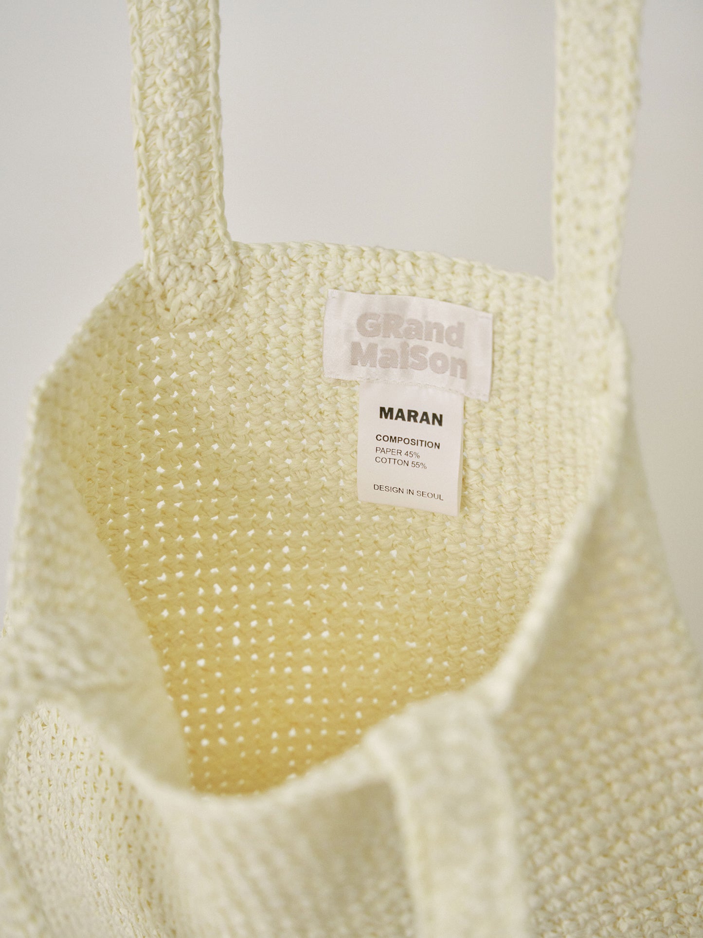 Handmade Paper Knit Bag - Ecru
