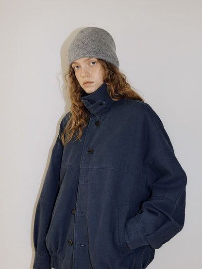 Washed Oxford Blouson - Navy 2