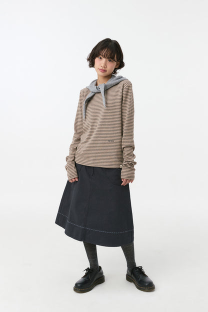 SIGNATURE LABEL KNIT SCARF, GRAY