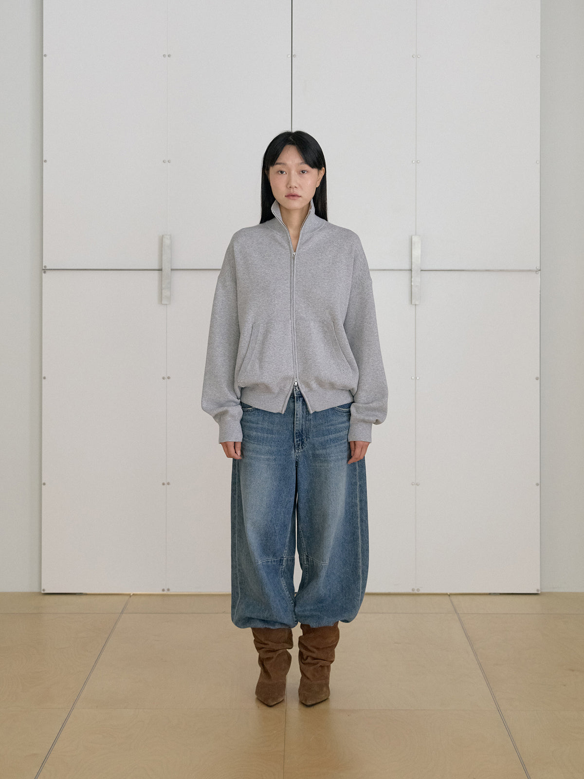 Ray Zip-up Cardigan - Gray 12