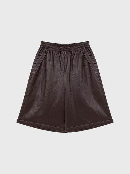 Leather Bermuda Pants