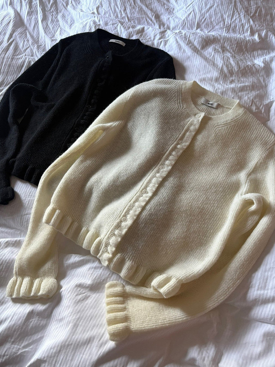 【A MA:DE】Ruffle cardigan ( 2color )