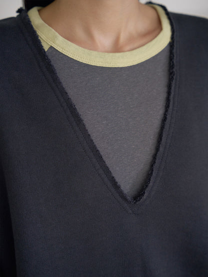 Raw Edge Sweatshirt - Charcoal 9