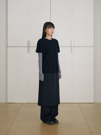 MARAN Cutoff Short Sleeve Pullover - Black 商品画像15/19