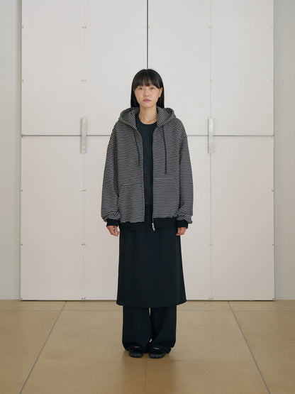 MARAN Stripe Hoodie Zip-up - Black 商品画像14/21