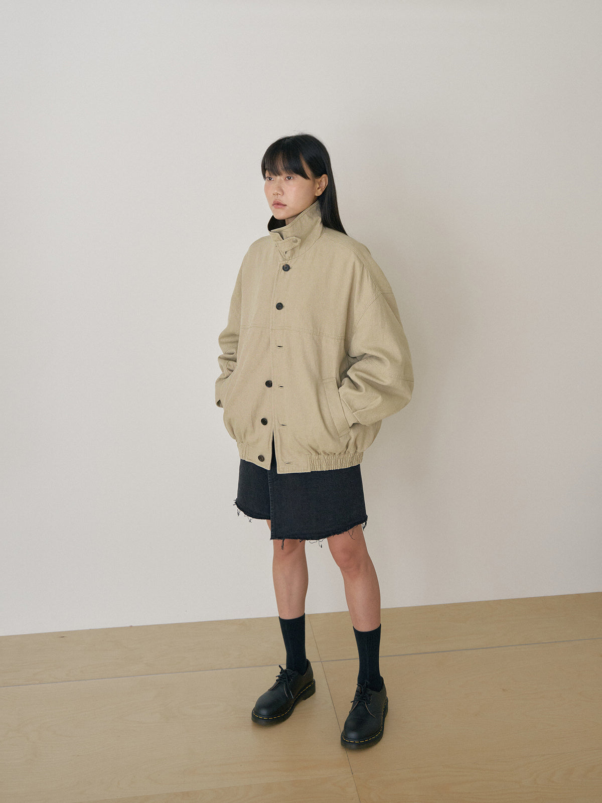 MARAN Washed Oxford Blouson - Beige 商品画像16/21