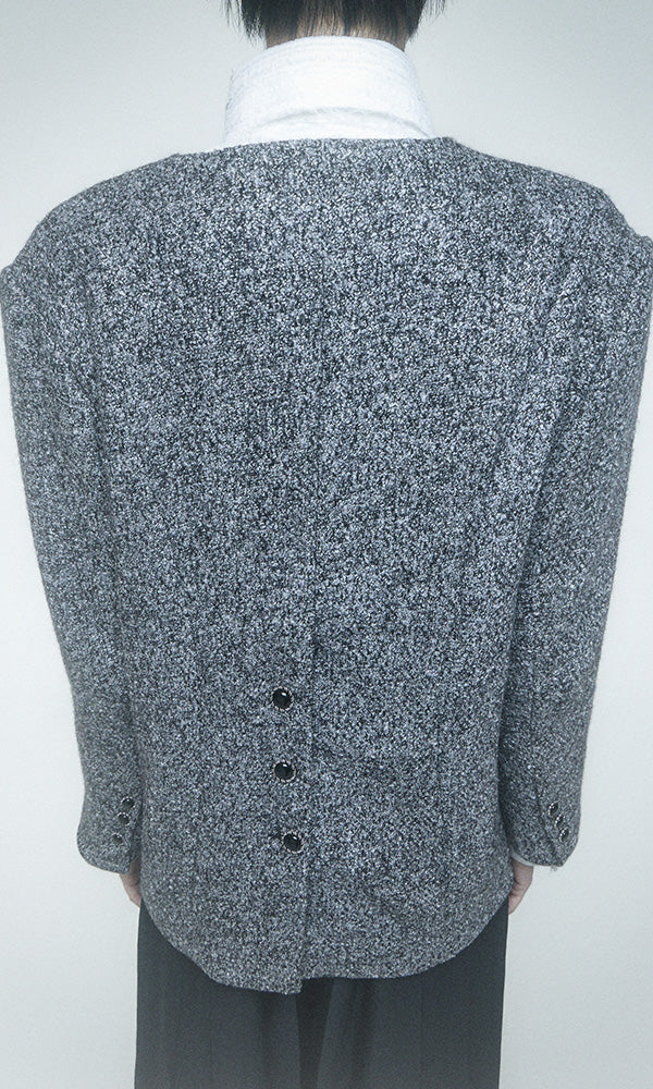 Reculer Lapelless tweed jacket(チャコール) 商品画像4/7